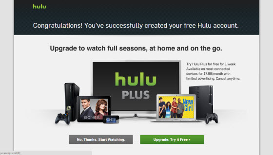 美国以外的Hulu Plus升级页面与Getflix合作